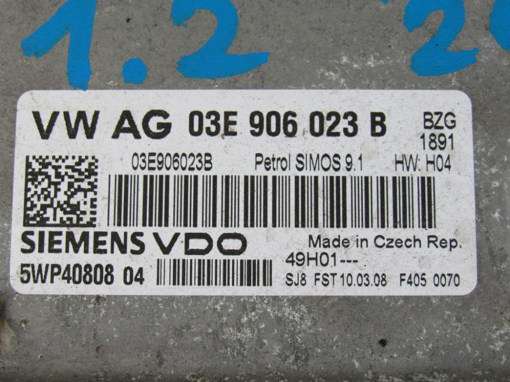 Блок керування двигуном Skoda Fabia 1.2 бензин 2007-2014 (03E906023B) Ковель - изображение 2