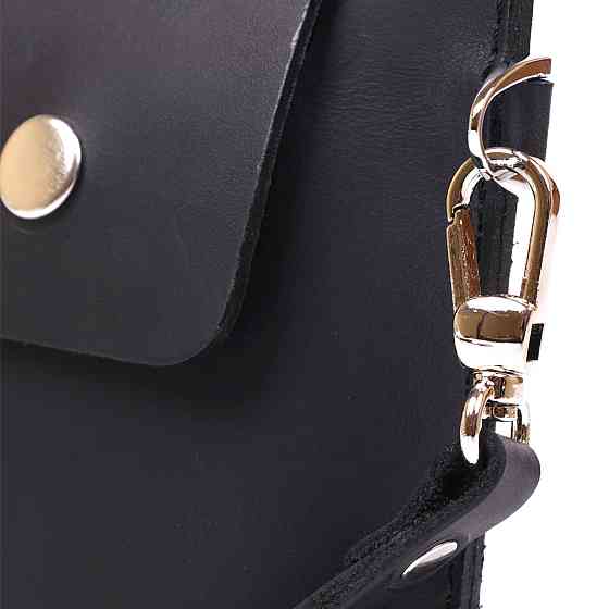 Шкіряна матова тревел-косметичка унісекс Shvigel 16426 Чорний Київ