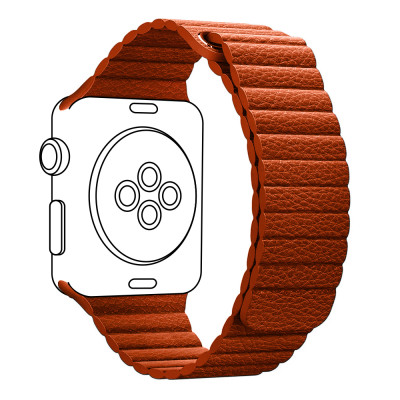 Ремінець до смарт-годинника Armorstandart Leather Loop для Apple Watch 49/46/45/44/42 (Series 1-3) Orange (ARM57837) Вінниця - фото 1