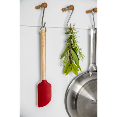 Лопатка кухонная KitchenAid Coreline для тіста, 31,8 см, береза, червоний (KQR731OHERE) Винница - изображение 6