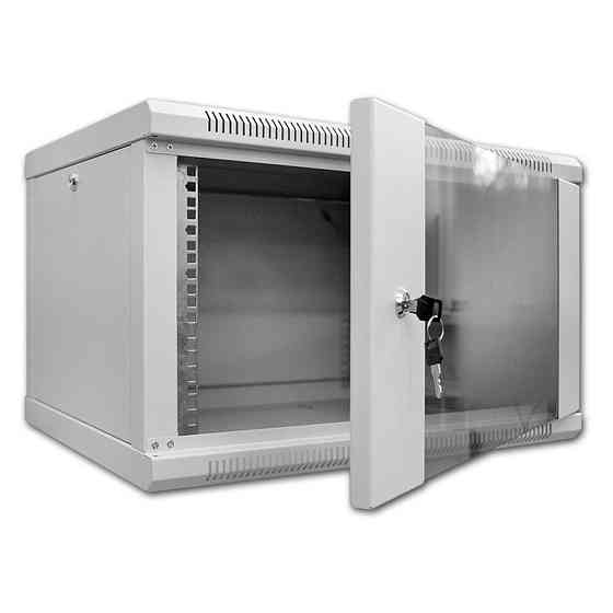 Шафа серверна SteelNet 9U 600 x 350 для мережевого обладнання (скло, сірий) Київ