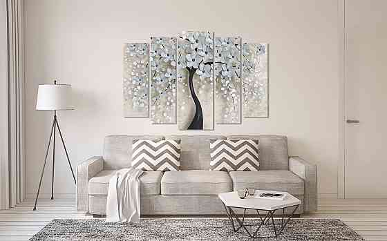 Модульна картина у вітальню/спальню Дерево сакураLM007_5 99х140 см Київ
