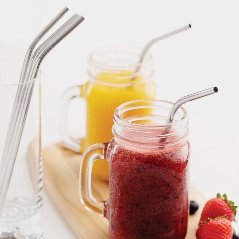 Эко металлические соломинки 4 шт с чехлом и ершиком Киев - изображение 3