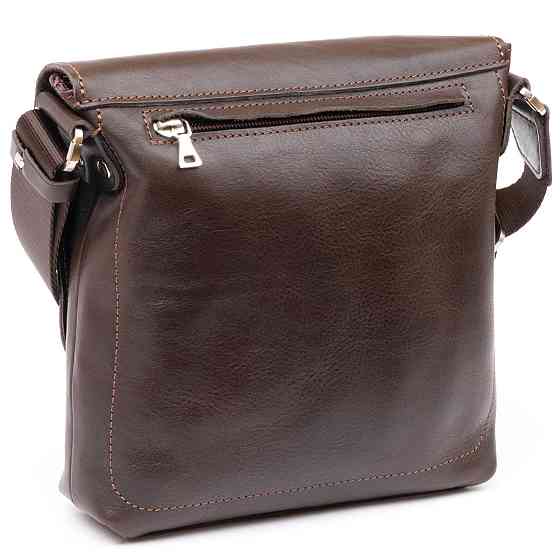 Сумка мессенджер в гладкой коже GRANDE PELLE 11334 Шоколадная Киев