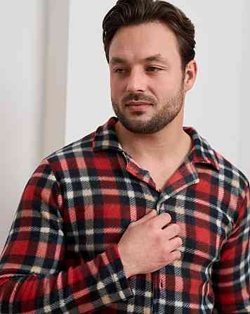 Чоловічий теплий костюм картатий — Фліс Tom John 93408 M Київ