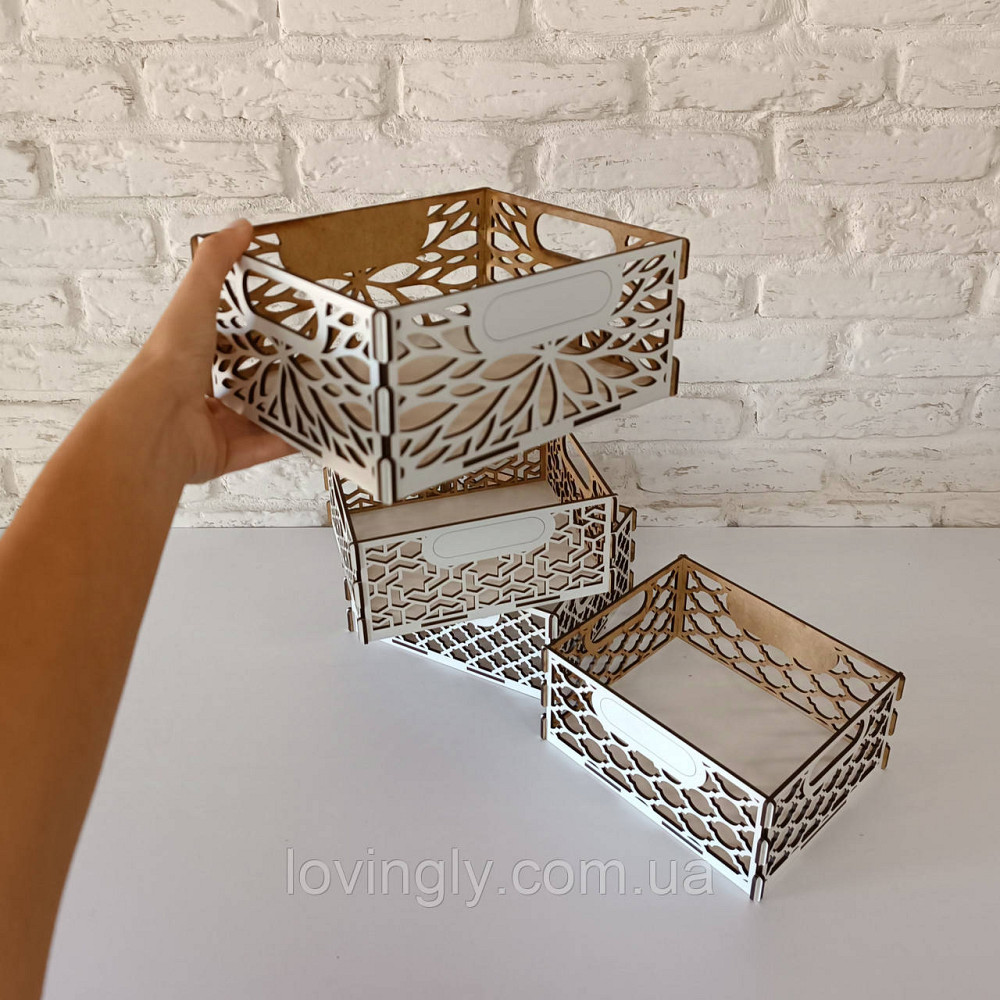 Набір з чотирьох декоративних корзинок для зберігання. Ірпінь - фото 2