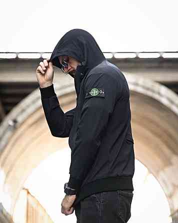 Городская Ветровка Stone island карман black 4 ДЛ7035 Киев