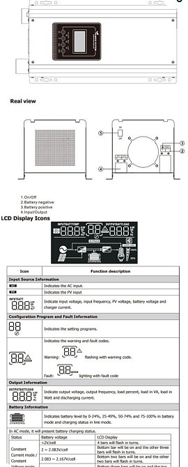 Низкочастотный надежный инвертор 2000Вт/24В, зарядка 35А. Харьков - изображение 4