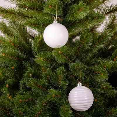 Ялинкова іграшка Chomik пластикові кулькикомпл. 6 шт, 8см, молочні (5900779877290) Вінниця