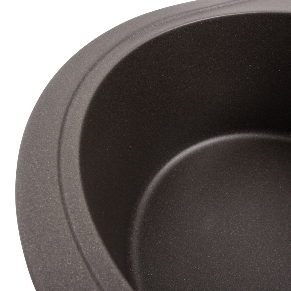 PLATINUM Гранітна мийка для кухні Platinum 5847 ONYX матова Темна скеля Київ - фото 5