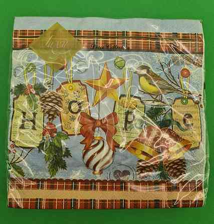 Новогодняя бумажная салфетка (ЗЗхЗЗ, 20шт) LuxyНГ Праздничная надежда(1238) (1 пачка) Харьков