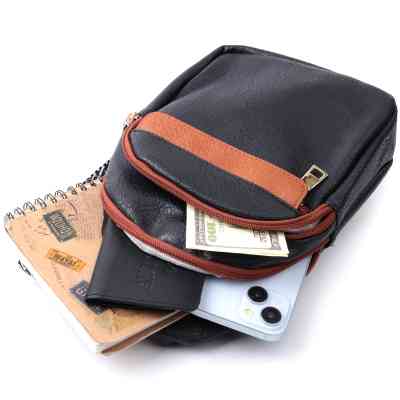 Сумка Vintage З отвором для навушників з екошкіри Чорна (22787) Вінниця