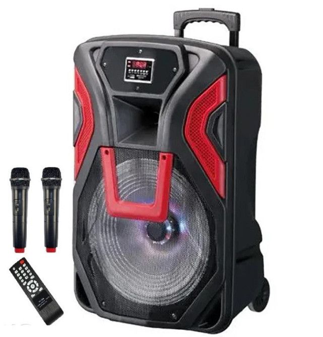 Акустична переносна колонка 60 ватів на колесах із мікрофоном караоке Одеса - фото 4