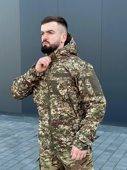 Военная тактическая куртка soft shell хищник мужская демисезонная штурмовая куртка софтшел для    WAR Львов - изображение 4