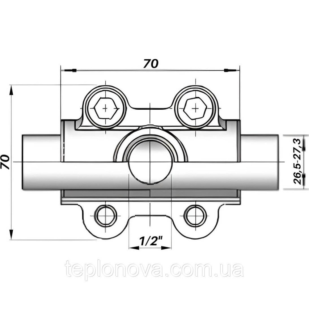 Врезка в трубу с внутренней резьбой DN20(26,5-27,3 мм) х 1/2″ OBD AGAflex Черновцы - изображение 3