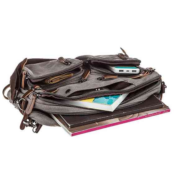 Сумка-трансоформер текстильна Сіра (Vintage) Київ