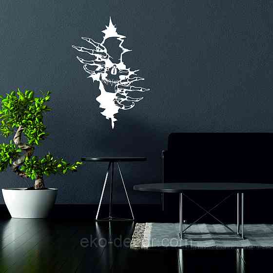 Декоративне настінне Панно «Скелет», Декор на стіну 110*75 см, Білий Київ