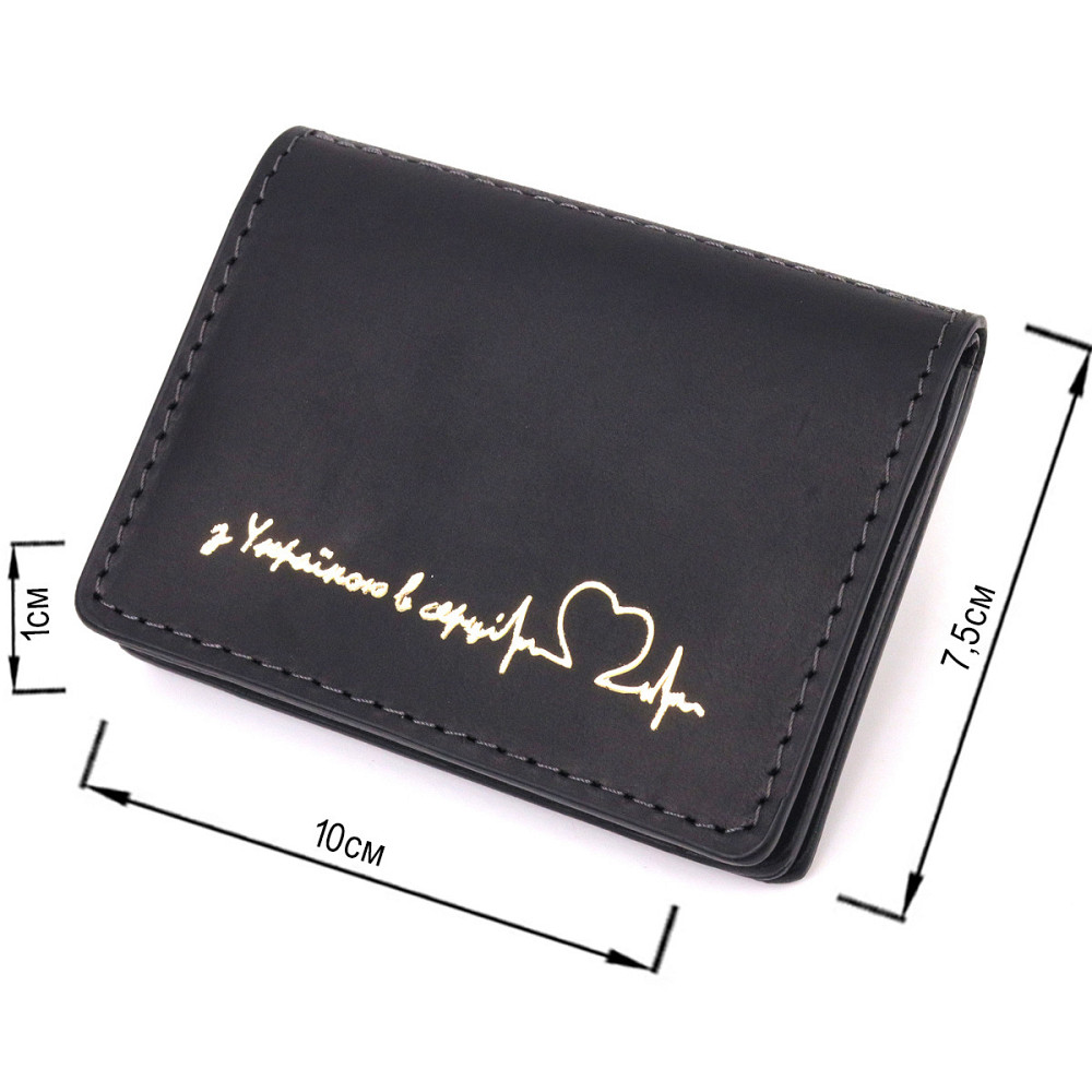 Відмінна обкладинка на автодокументи у вінтажній шкірі Серце GRANDE PELLE 16708 Чорна Київ - фото 8