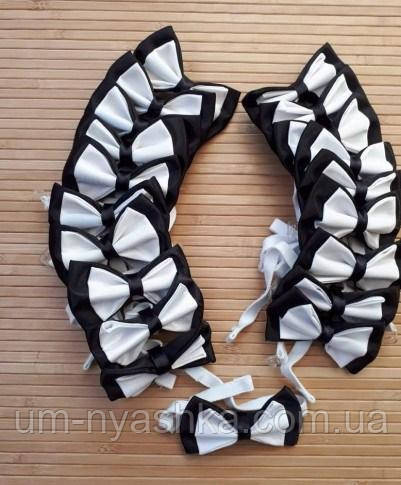 Галстук Бабочка школьная детская черно-белая Кривой Рог - изображение 1