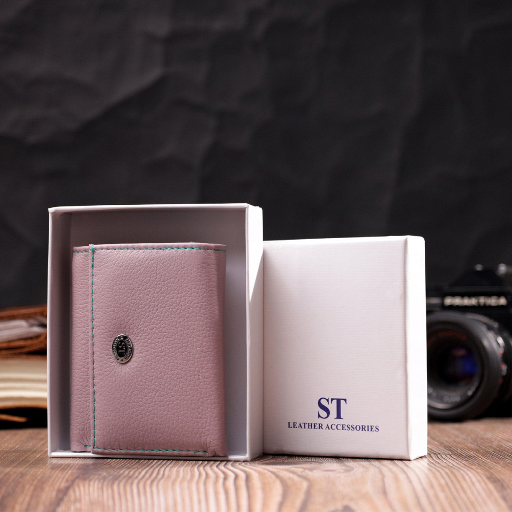 Компактный женский кошелек из натуральной кожи Бежевый (ST Leather) Киев - изображение 4