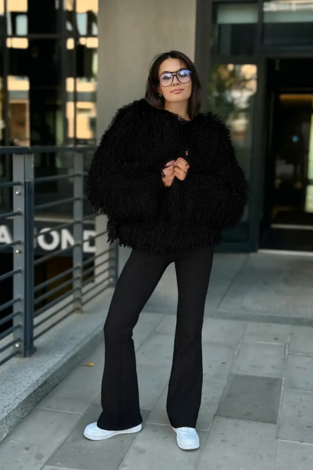 Шуба жіноча з ламиЧорний 46/48 Харків - фото 3
