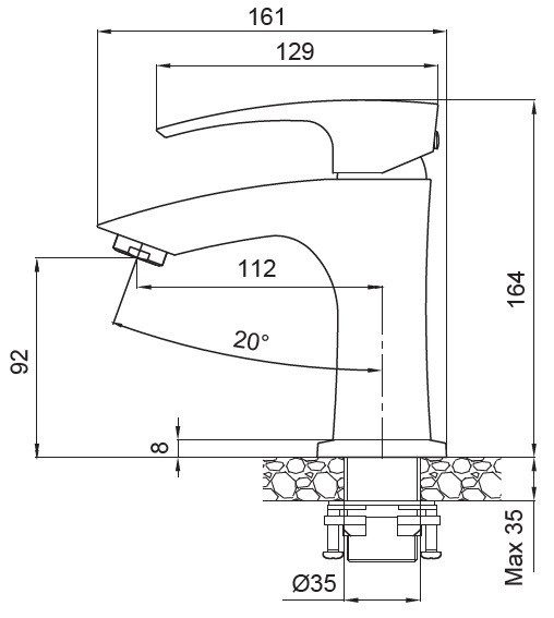 Смеситель для умывальника Koer KB-10007-04 хром с белым (KR5149) Харьков - изображение 2