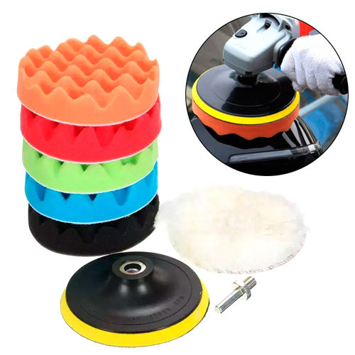 Набір насадок для полірування авто 6шт і шліфувальний диск 12.5см, на дриль Вінниця - фото 1