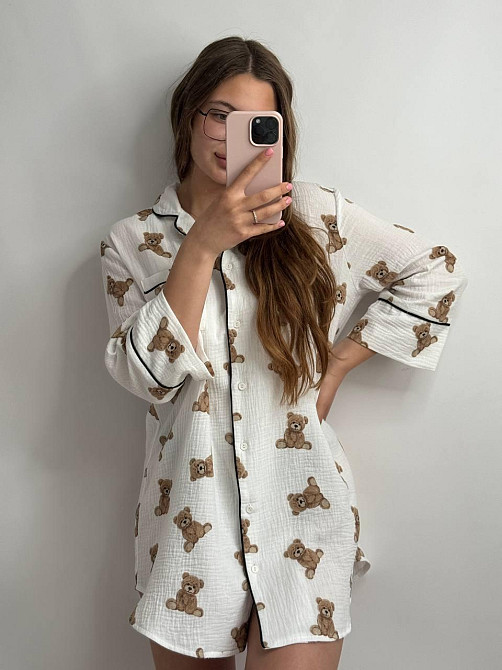 Женская муслиновая ночная сорочка Мишки M-L Харьков - изображение 1