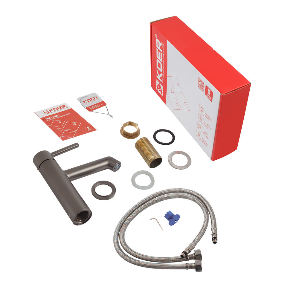 Смеситель для умывальника Koer KB-10029-07 графит KR5495 Харьков - изображение 3