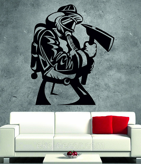 Декоративное настенное Панно «Пожарник» , Декор на стену 70*58 см, Черный Киев - изображение 7