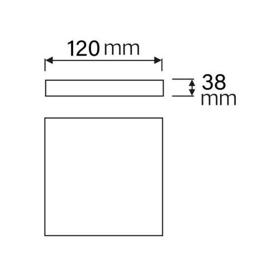 Светодиодный накладной квадратный светильник  SOFIA/S-18 3CCT 18W  черный 016-065-1018 Одесса