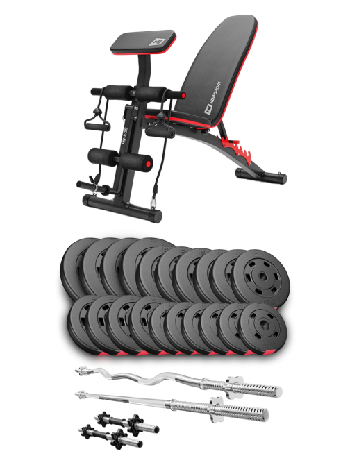 Набір Hop-Sport Premium 105кг з лавою HS-1035, штангами та гантелями Київ - фото 2