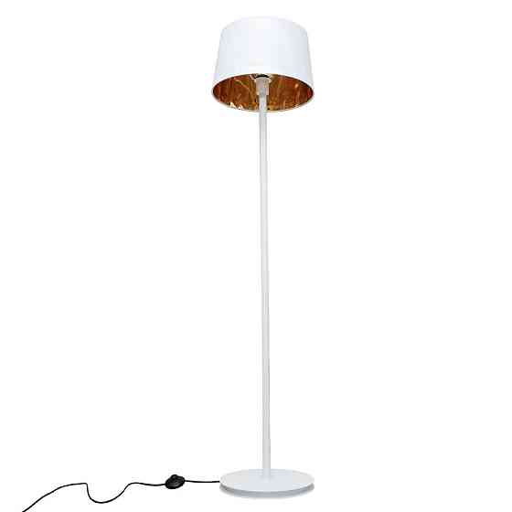Торшер MSK Electric Palermo с белым плафоном из ткани под лампу Е27 с белым основанием NL 3621 WH+WH Одесса