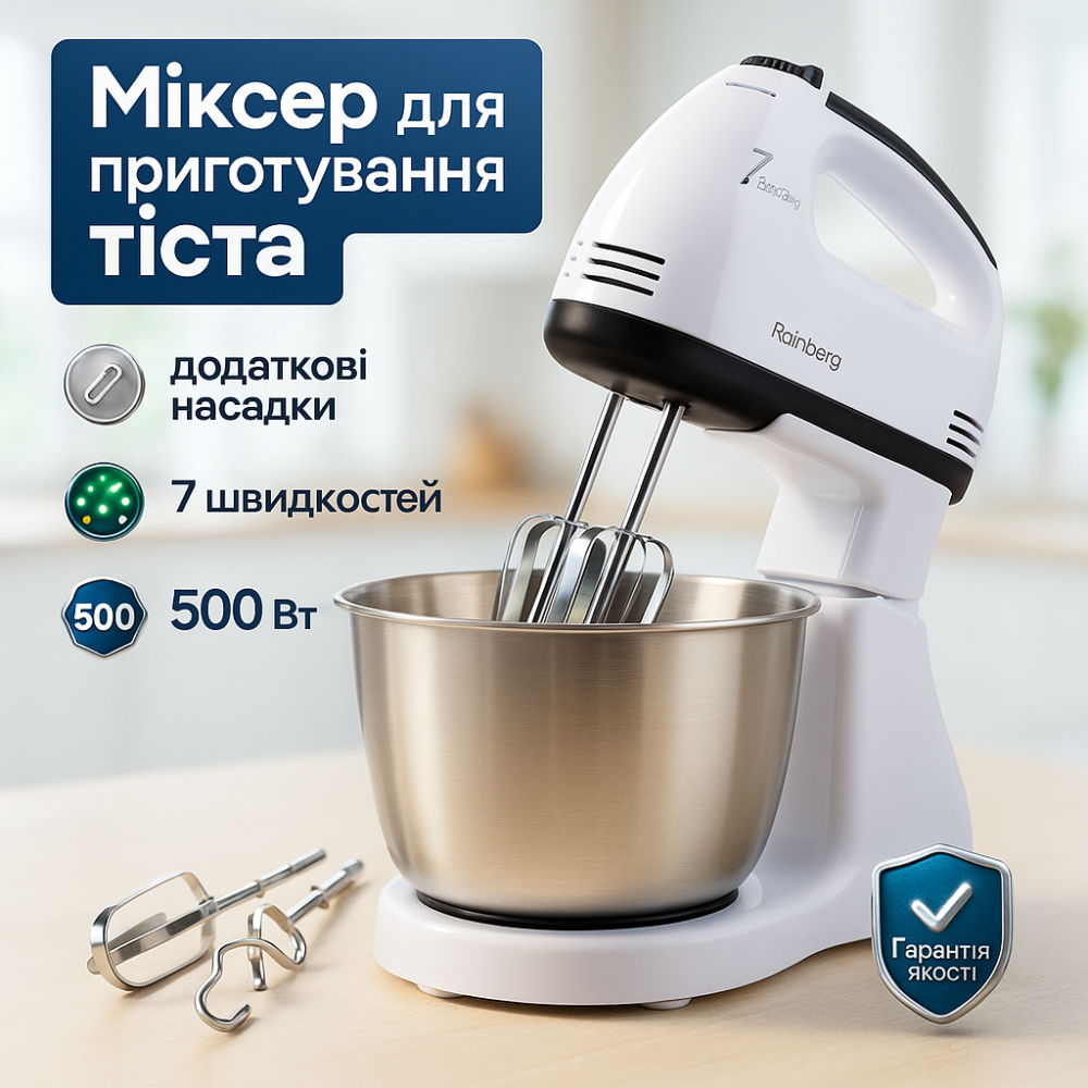 Бытовой миксер с венчиками, Миксер-венчик для взбивания яиц, Миксер ручной 7 скоростей SN-87 Львов - изображение 10
