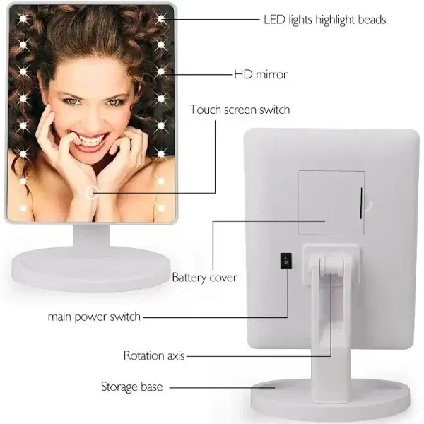 Настольное Зеркало с подсветкой 22 LED  с подставкой  для макияжа,  без подбора цвета 21*16, вращение на 180° Одесса - изображение 7
