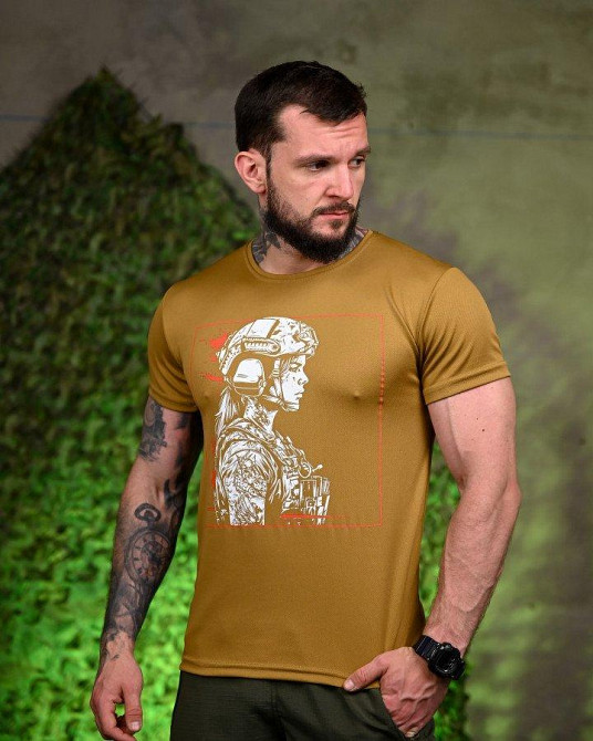 Тактическая потоотводящая футболка Girl coyot ПП7700 Одесса - изображение 6