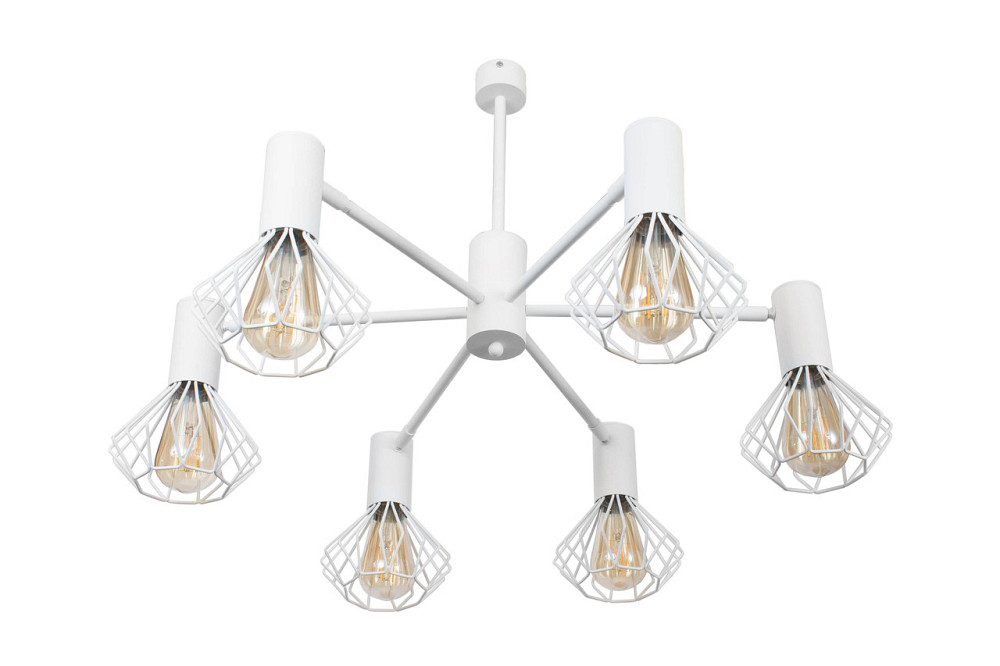 Люстра лофт біла 6 лампи Е27 Diadem NL 22152-6 WH Київ - фото 4