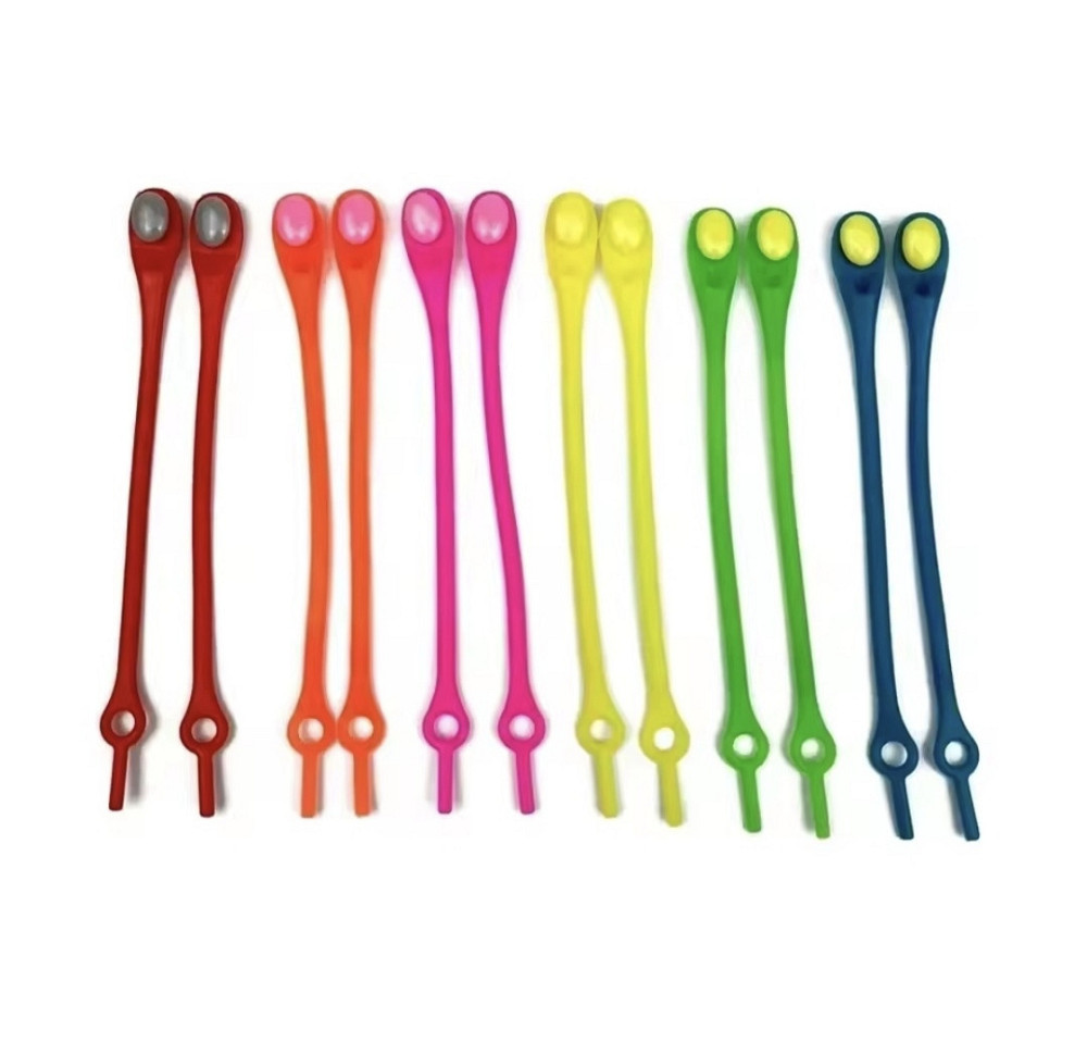 Шнурки силіконові різнокольорові 12 шт Смела - изображение 2