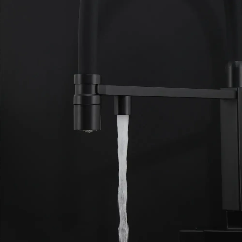 Смеситель для кухни с подключением к фильтру GAPPO G4395-56 с гибким изливом, черный Киев - изображение 6