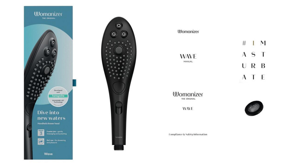 Насадка-стимулятор для душу 2в1 Womanizer Wave Black, масажер для інтимних зон Sex Aura Київ - фото 5