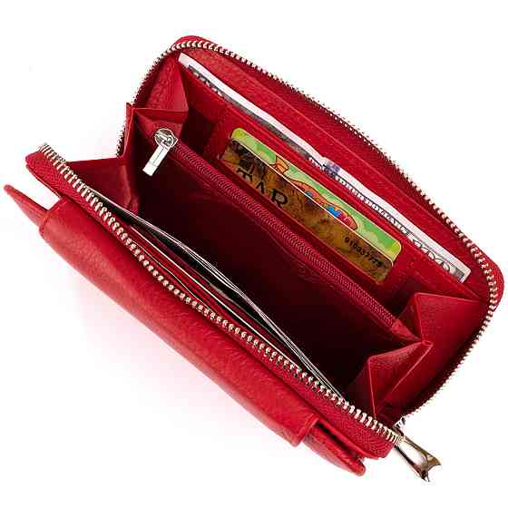 Кошелек из кожи на защелке ST Leather 19343 Красный Киев