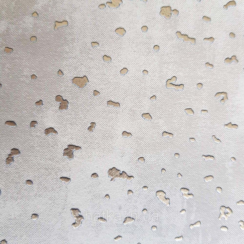 Шпалери флізелінові еко Galerie Metallic FX 0,53Х10 точки плями структурні золотисті на сіро-бежевий Київ - фото 2