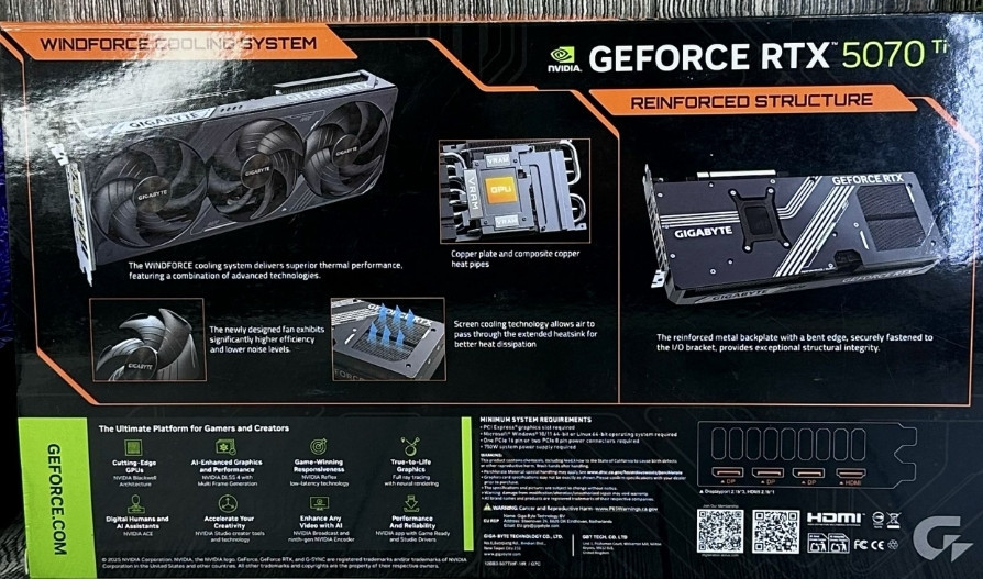 GIGABYTE GeForce RTX 5070 Ti WINDFORCE Sff 16G 2шт. NEW! Харків - фото 7