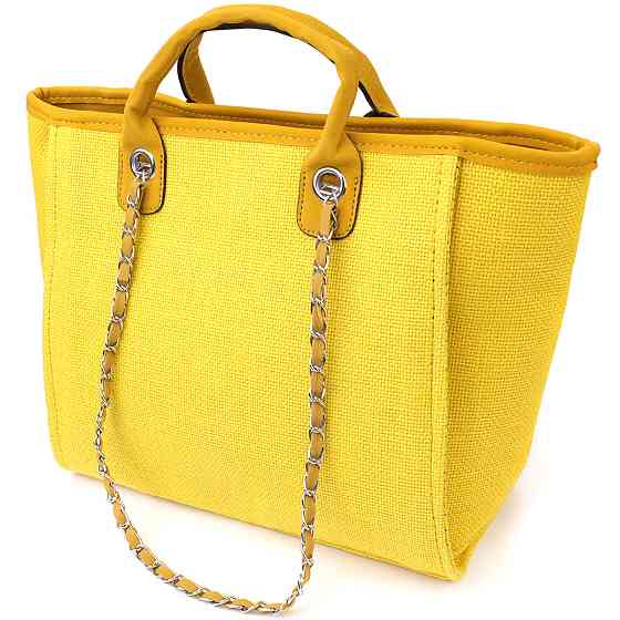 Яскрава жіноча сумка на літо з якісного текстилю Vintage sale_15135 Жовтий Київ