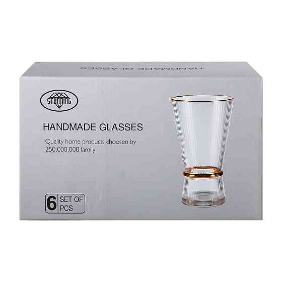 Yiwu Набір з 6 склянок, 400 мл, для лимонаду, води, соку та коктейлів HP-16-9 Коломия