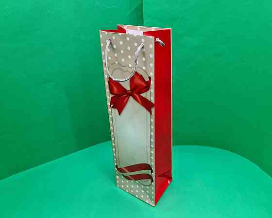 Пакет бумажный подарочный под бутылку  12/9/36(артBUT-15) (12 шт) Харьков