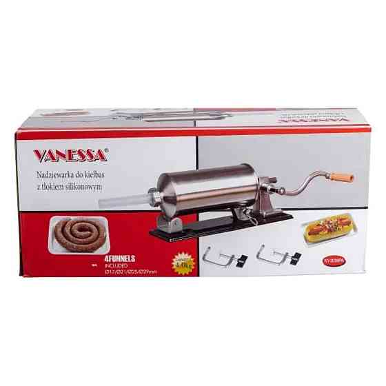 Шприц для ковбаси ручний 3 л горизонтальний ковбасний шприц з нержавійки для фаршу 4 насадки 16788-4 Коломыя