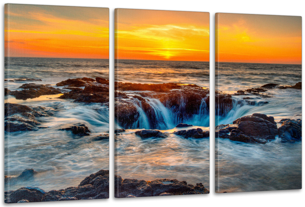 Модульная картина в гостиную / спальню   Захід сонця в морі     ART-022_3A Киев - изображение 1