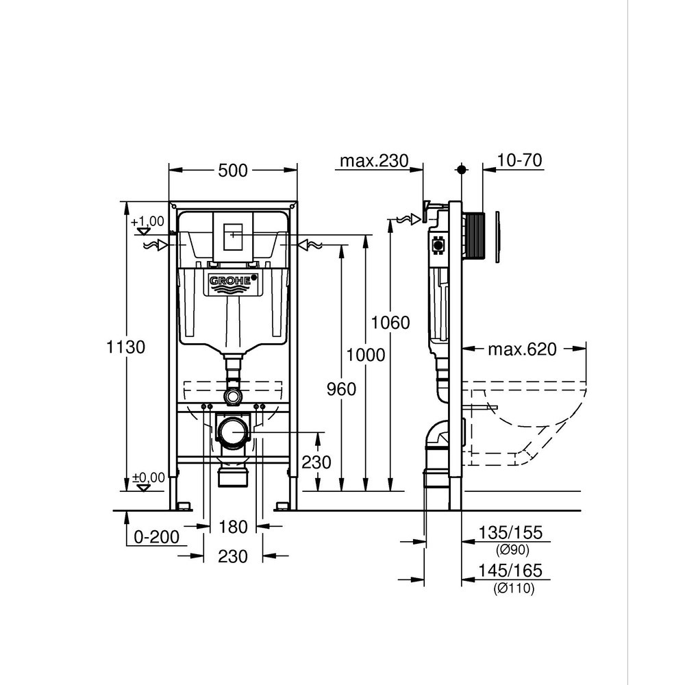 Комплект Grohe Set Унітаз QUADRO-0301-R + Інсталяція Grohe Rapid SL 38772001 (38772001QUADRO0301R) Київ - фото 5