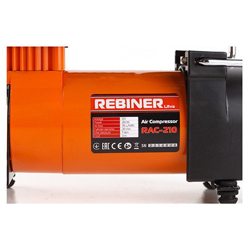 Автомобільний компресор Rebiner RAC-210 – 7 атм, 170 Вт, для шин R13-R16 Івано-Франківськ - фото 9